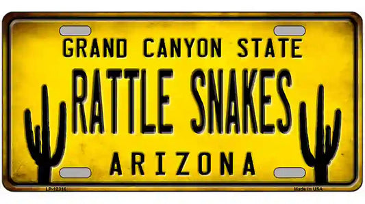 Arizona Rattle Snakes Novelty Metal License Plate