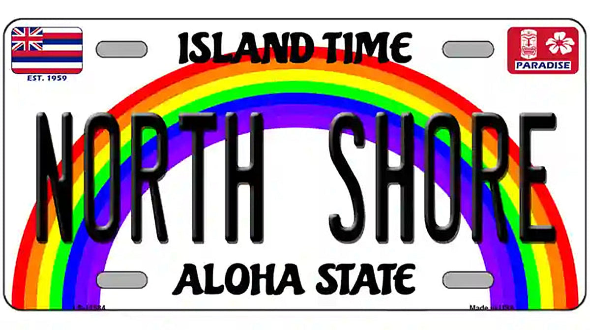 North Shore Hawaii Novelty Metal License Plate