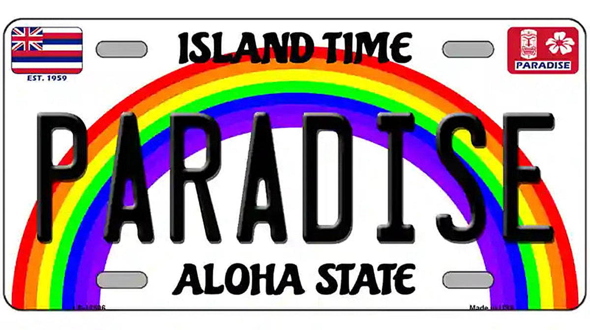 Paradise Hawaii Novelty Metal License Plate