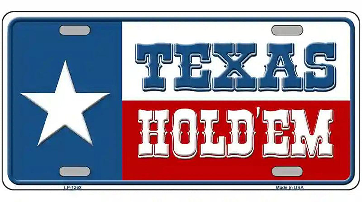 Texas Hold Em Novelty Metal License Plate