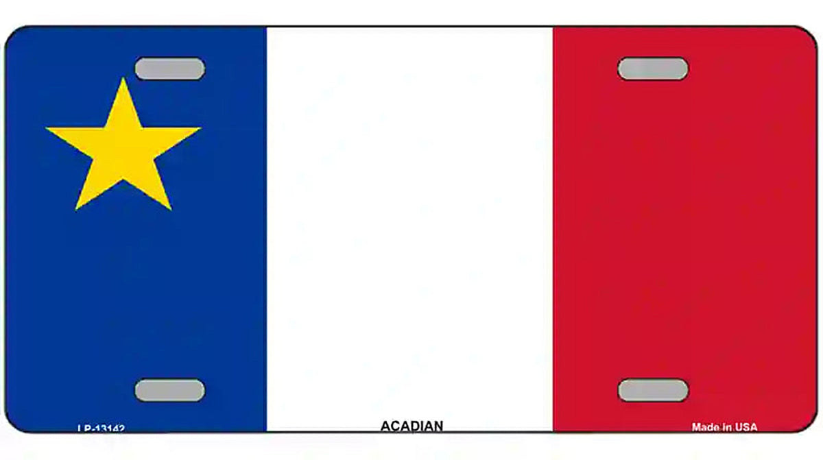 Acadian Canada Flag Novelty Metal License Plate