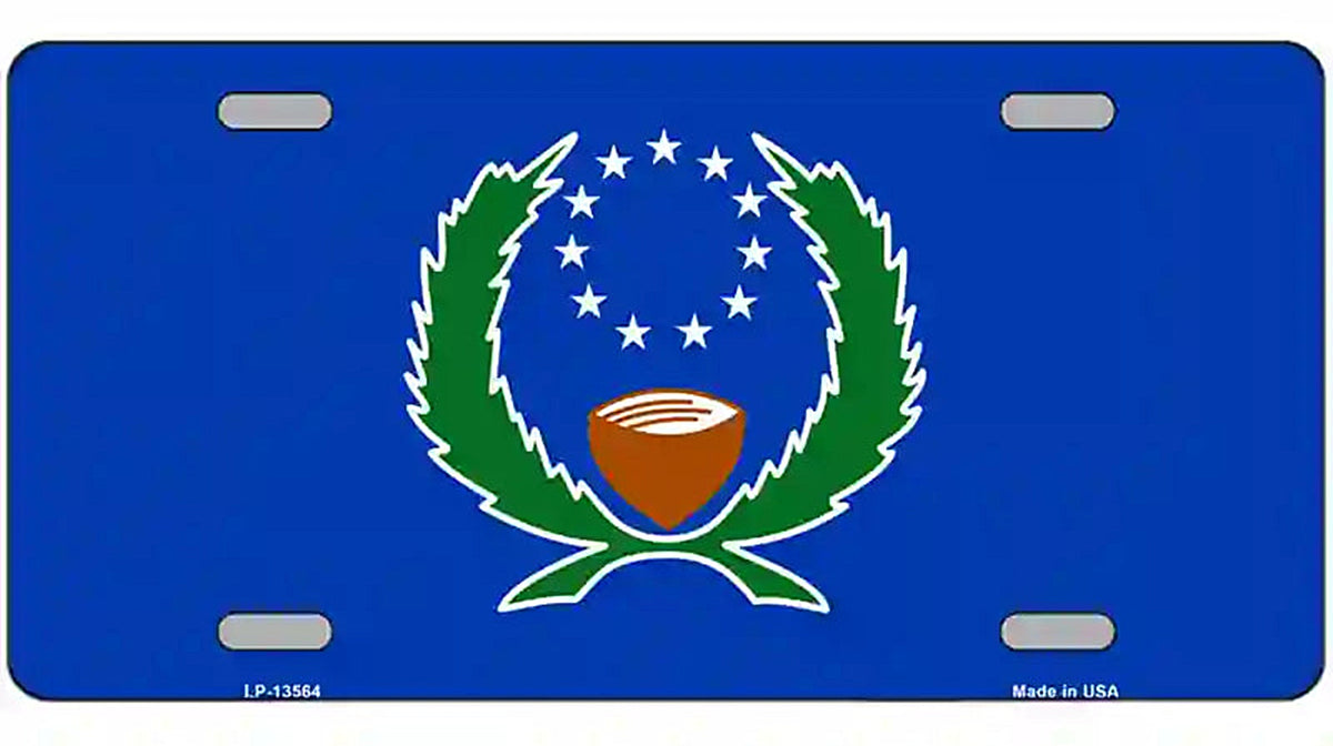 Pohnpei Flag Metal Novelty License Plate