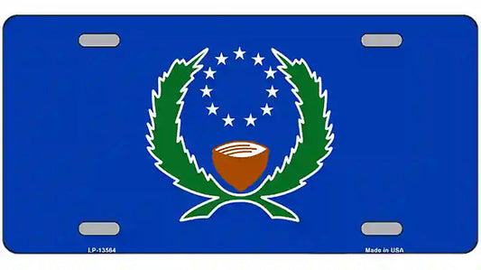 Pohnpei Flag Metal Novelty License Plate