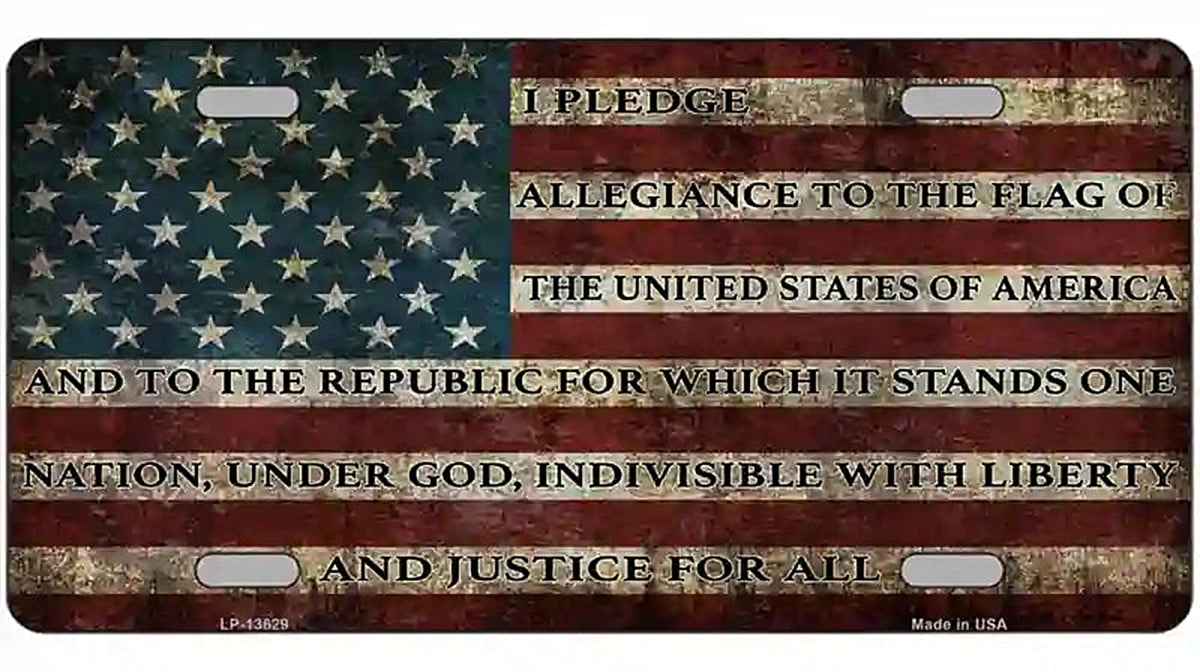 I Pledge Allegiance Flag Novelty Metal License Plate Tag