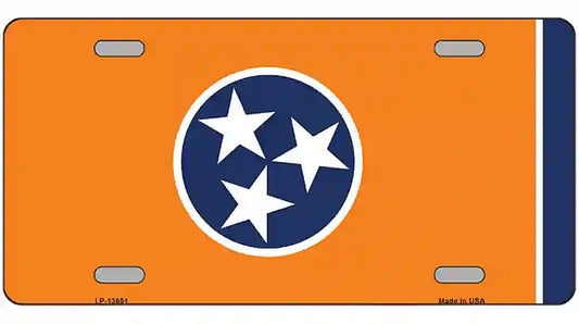 Tennessee Flag Orange Novelty Metal License Plate Tag