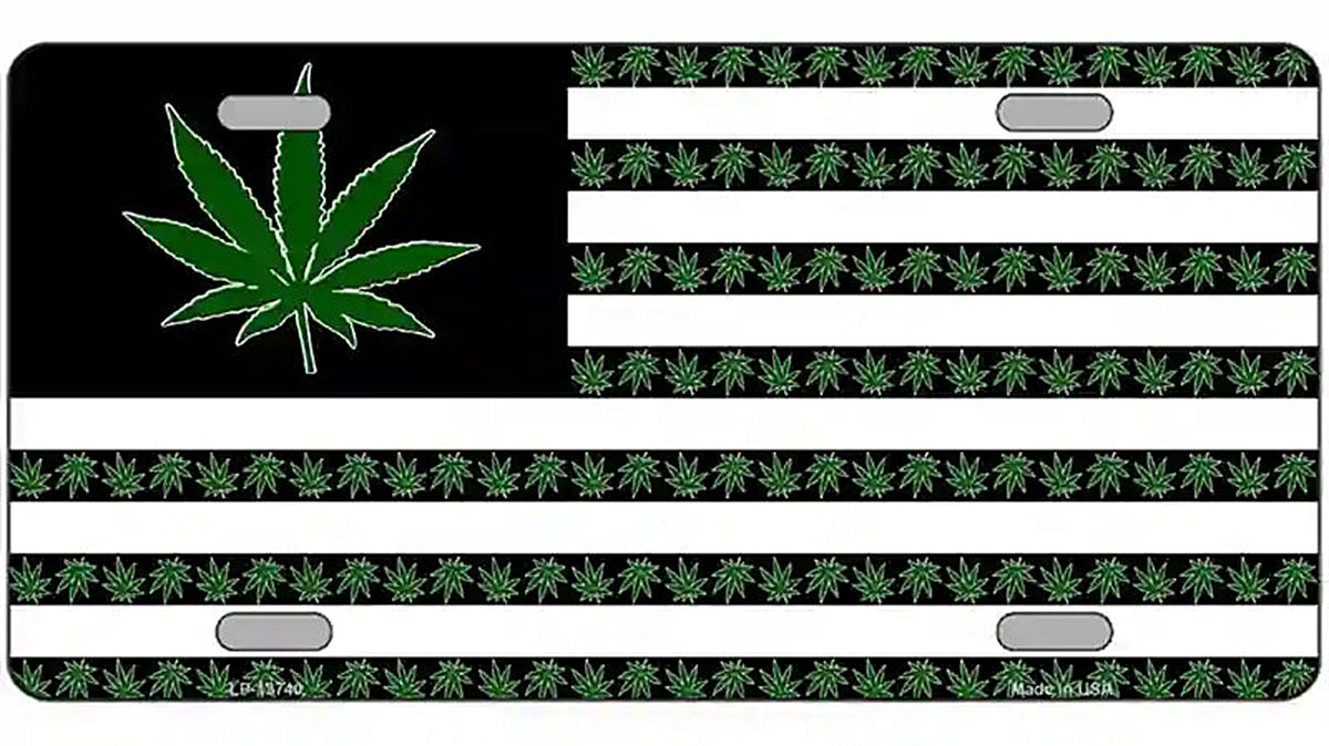 American Weed Novelty Metal License Plate Tag