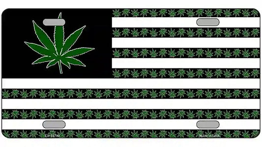 American Weed Novelty Metal License Plate Tag