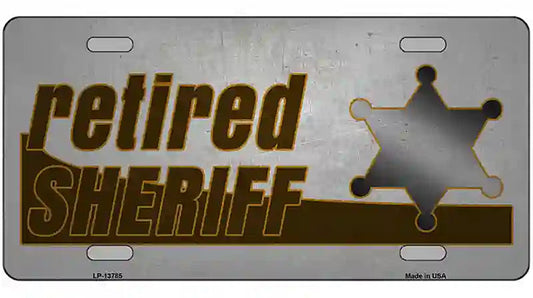 Retired Sheriff Novelty Metal License Plate Tag