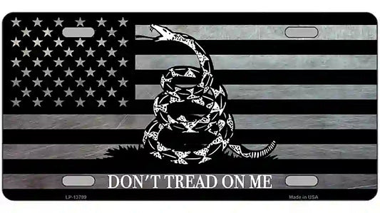Dont Tread On Me American Flag Novelty Metal License Plate