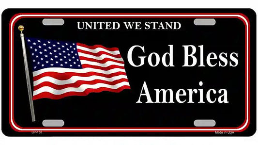 God Bless America Metal Novelty License Plate