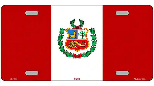 Peru Flag Metal Novelty License Plate