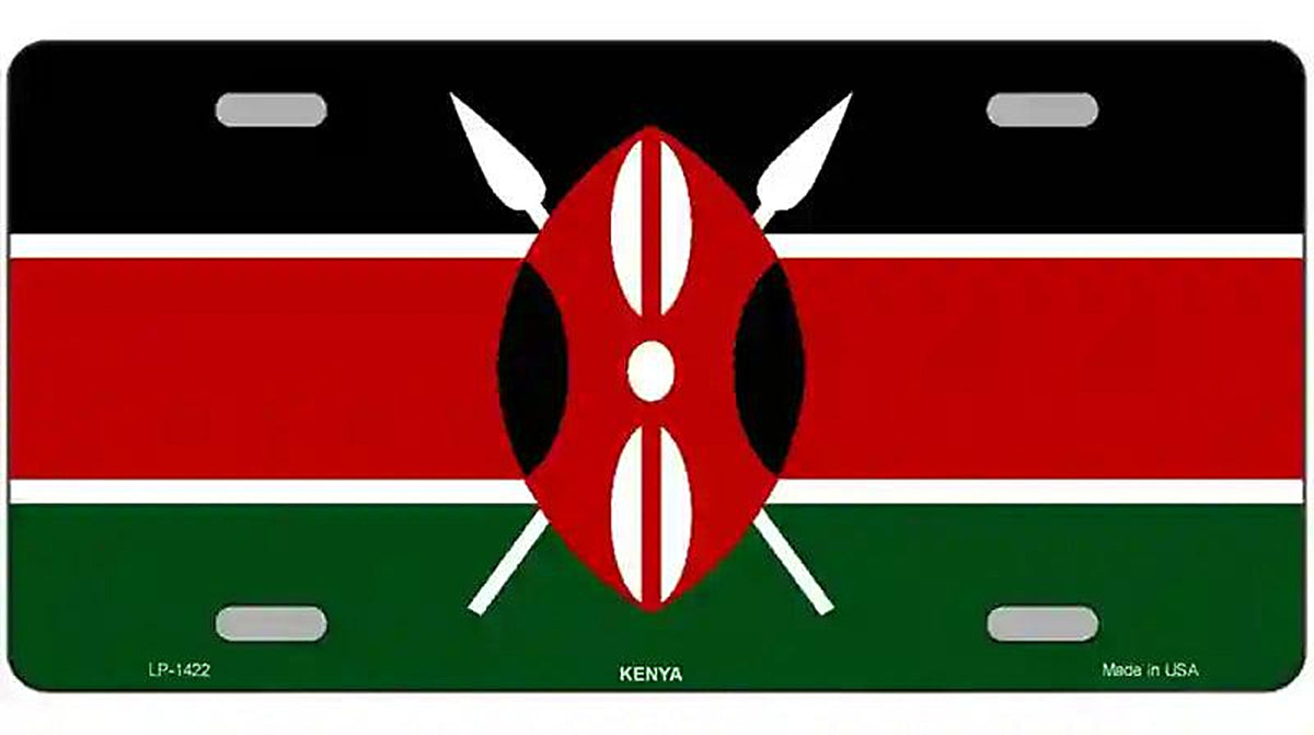 Kenya Flag Metal Novelty License Plate