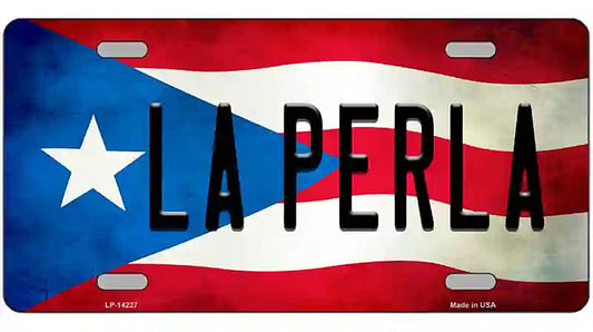 La Perla Puerto Rico Flag Novelty Metal License Plate