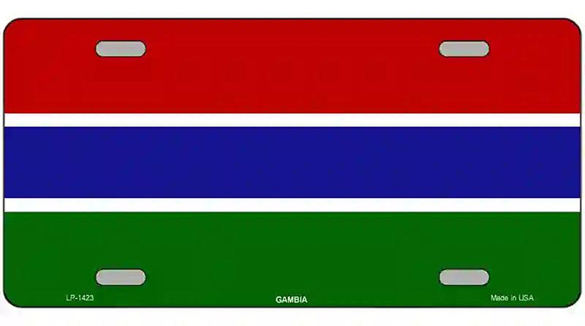 Gambia Flag Metal Novelty License Plate