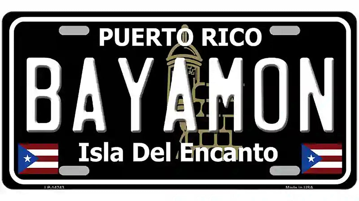 Bayamon Puerto Rico Black Novelty Metal License Plate