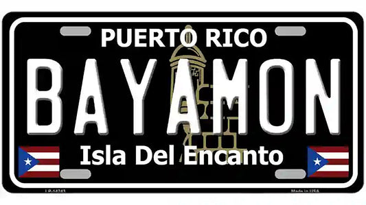 Bayamon Puerto Rico Black Novelty Metal License Plate