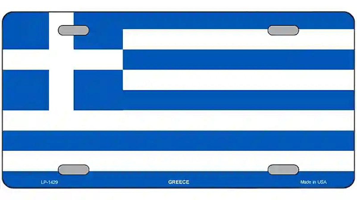 Greece Flag Metal Novelty License Plate