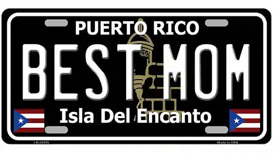 Best Mom Puerto Rico Black Novelty Metal License Plate