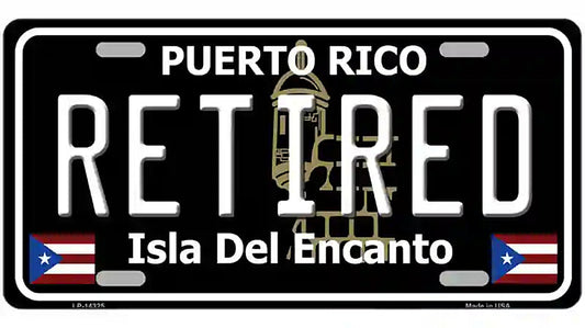 Retired Puerto Rico Black Novelty Metal License Plate