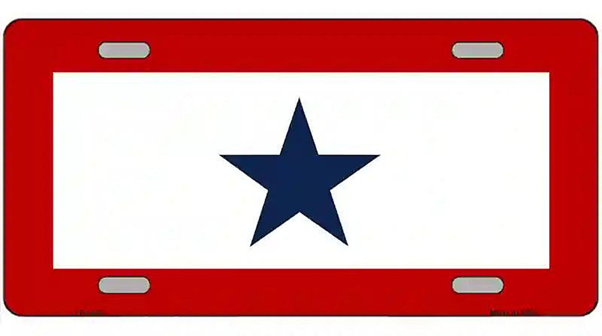 Blue Star One Metal Novelty License Plate