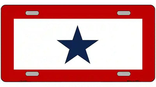 Blue Star One Metal Novelty License Plate