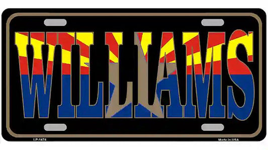 Williams Arizona State Flag Metal Novelty License Plate