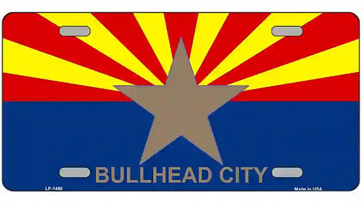 Bullhead City Arizona State Flag Metal Novelty License Plate