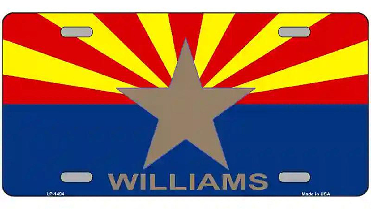 Williams Arizona Flag Metal Novelty License Plate