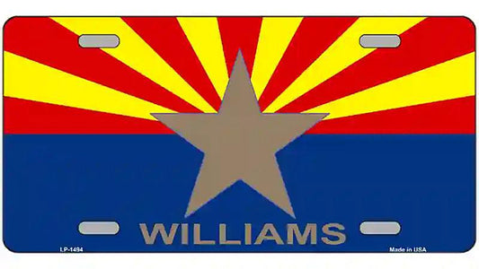 Williams Arizona Flag Metal Novelty License Plate