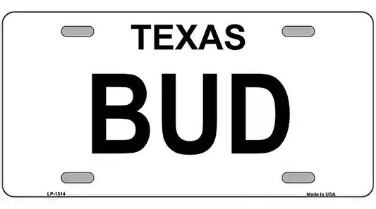 BUD Metal License Plate