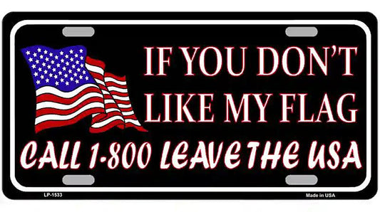 1 800 Leave The USA Metal Novelty License Plate