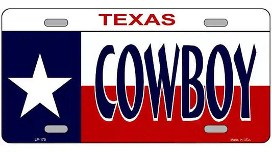 Cowboy Texas Metal Novelty License Plate