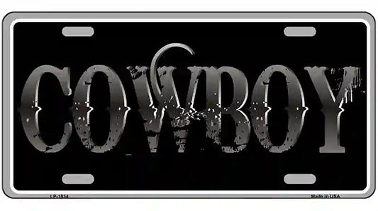 Cowboy Metal Novelty License Plate