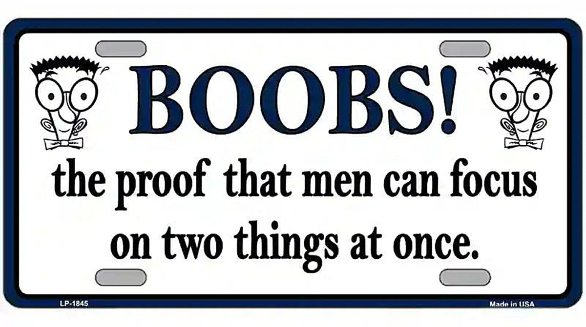 Boobs Proof Metal Novelty License Plate