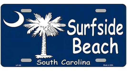 Surf Side Beach Metal Novelty License Plate