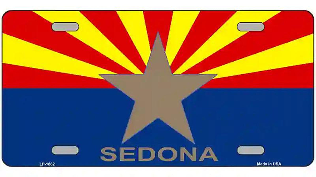 Sedona Arizona State Flag Metal Novelty License Plate
