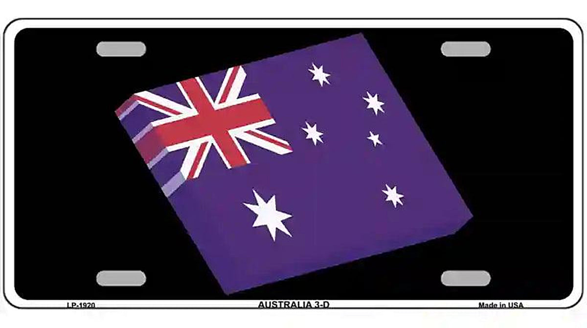 Australia 3-D Flag Metal Novelty License Plate