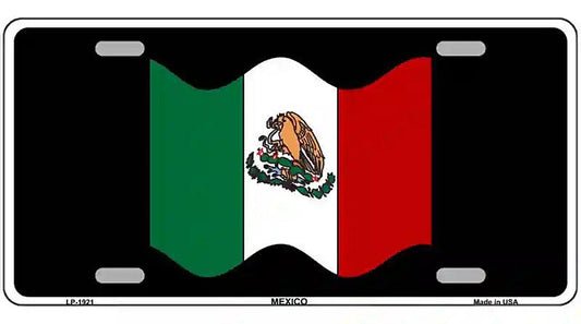 Mexico Waving Flag Metal Novelty License Plate