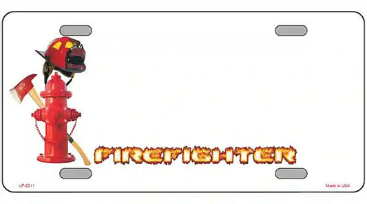 Firefighter Metal Novelty License Plate