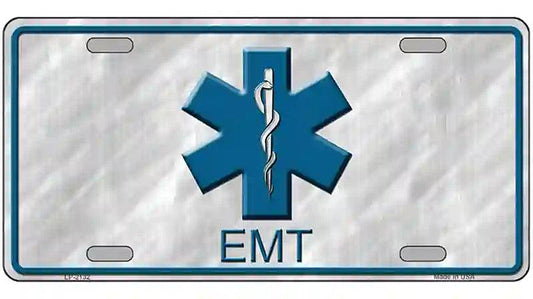 EMT Metal Novelty License Plate