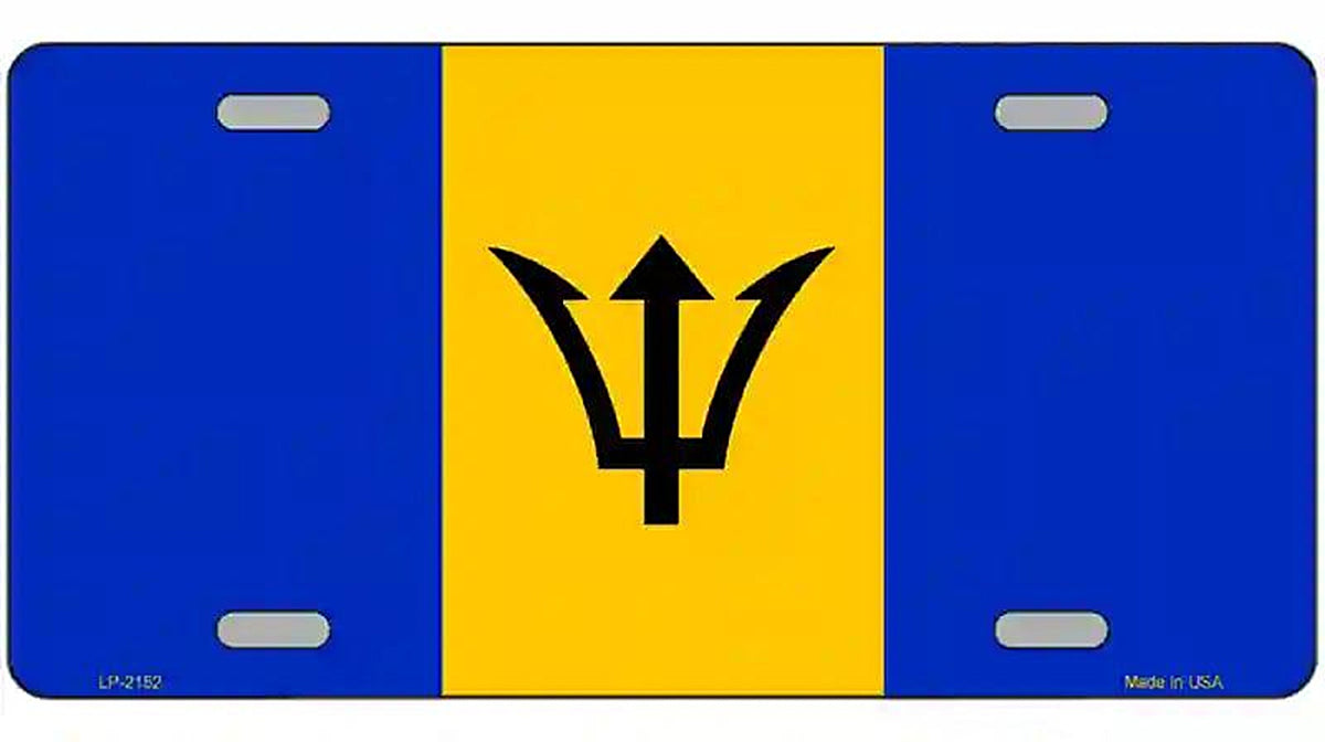 Barbados Flag Metal Novelty License Plate
