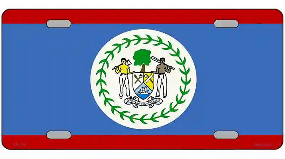 Belize Flag Metal Novelty License Plate