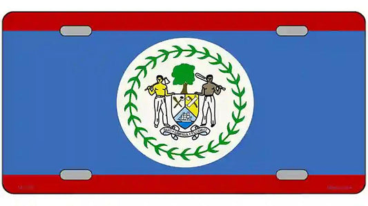 Belize Flag Metal Novelty License Plate