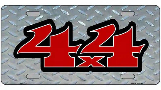4 X 4 Diamond Metal Novelty License Plate