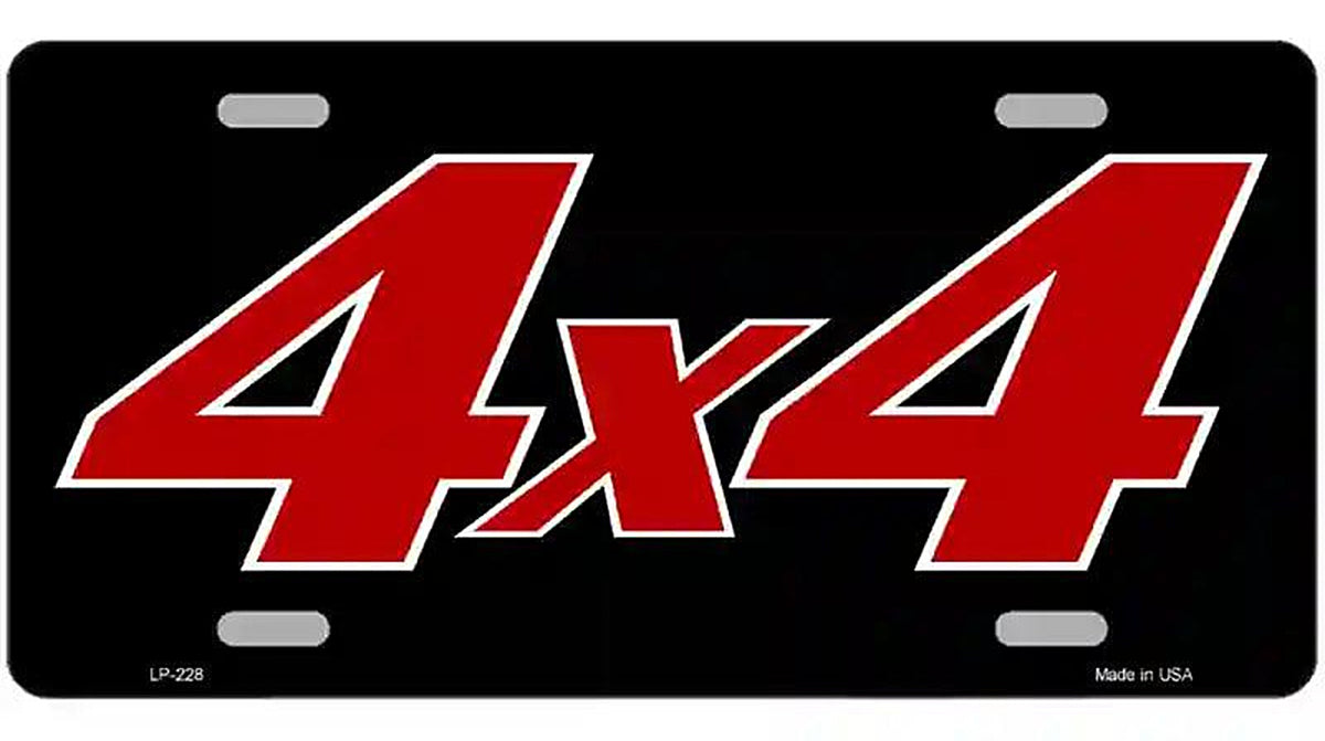 4 X 4 Black Metal Novelty License Plate