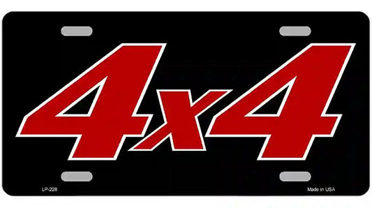 4 X 4 Black Metal Novelty License Plate