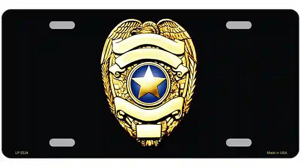 Police Badge Metal Novelty License Plate
