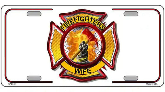 Firefighters Wife Metal Novelty License Plate