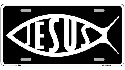 Jesus Fish Metal Vanity Novelty License Plate