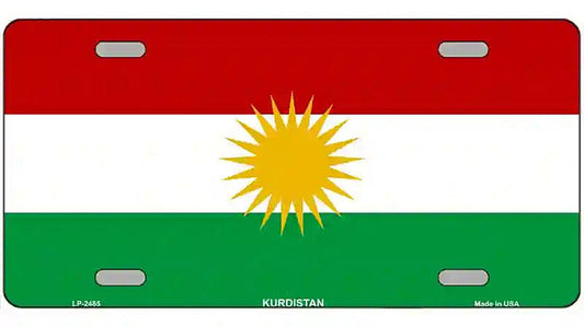 Kurdistan Flag Metal Novelty License Plate